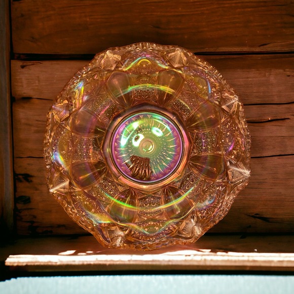 Vintage LE Smith Carnival Glass Bowl mint condition - Picture 5 of 9